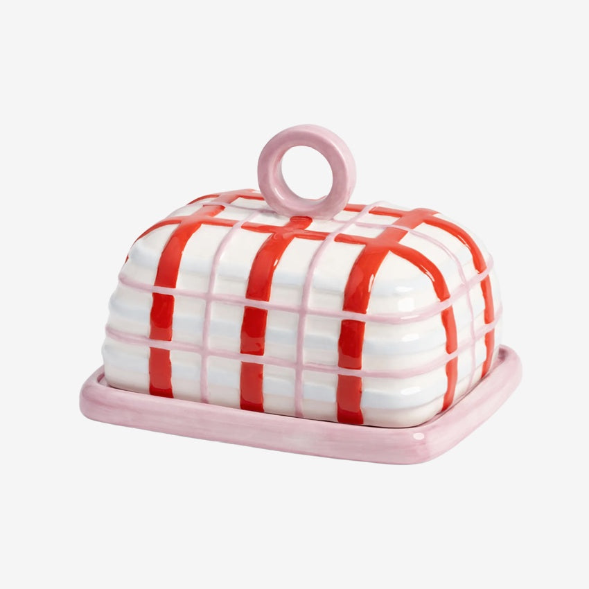 Butter Dish | Plaid Pink