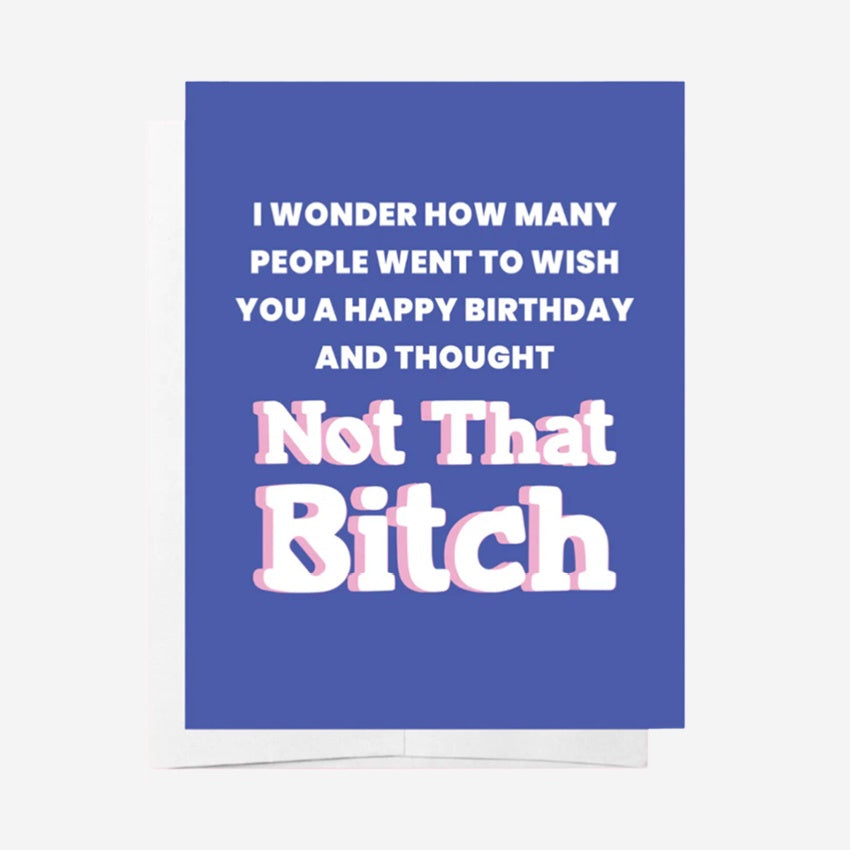 The Bad On Paper Not That Bitch Gift Card with white envelope