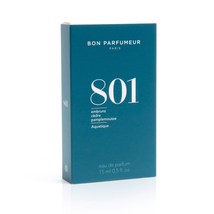 The box of the 15ml Bon Parfumeur Eau de Parfum Aquatic 801 fragrance