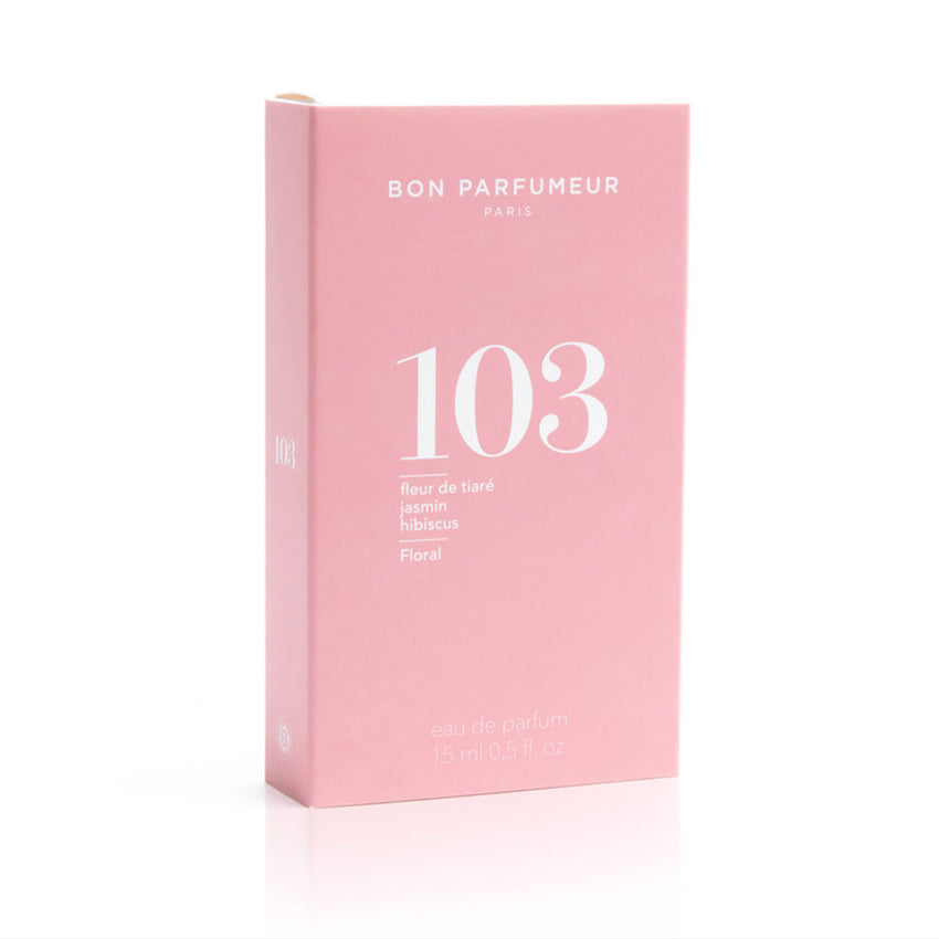 The 15ml box of the Bon Parfumeur Eau De Parfum Floral 103 on a blank background