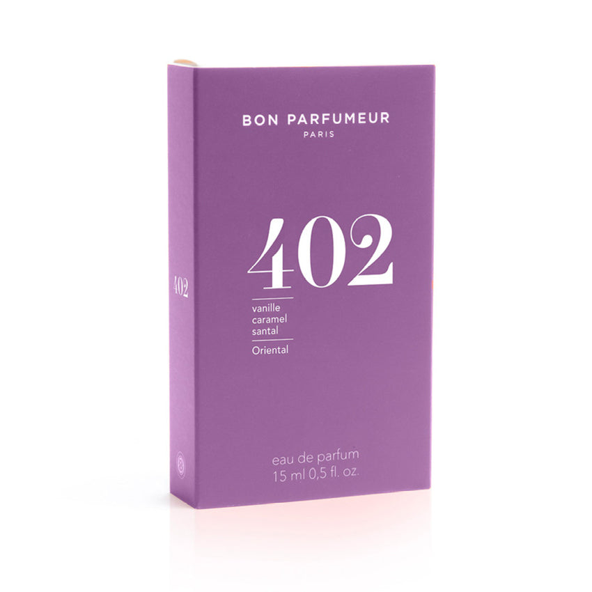 The box of the 15ml Bon Parfumeur Eau de Parfum Oriental 402 fragrance on a blank background