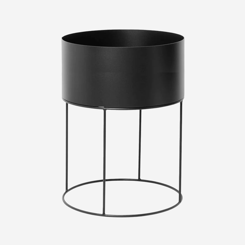 Metal Round Planter | Black