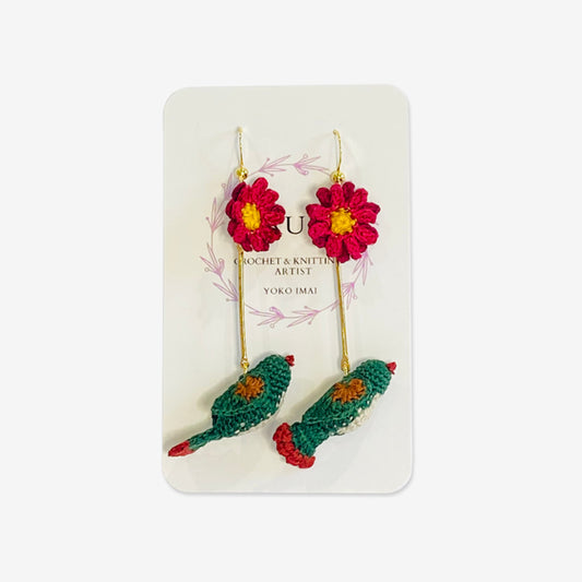 NZ Bird Crocheted Earrings