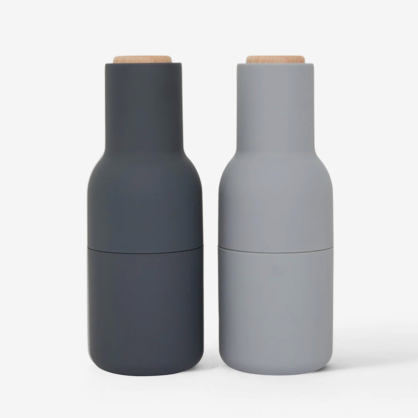 Salt & Pepper Grinders | Cool Grey | Beech Lid