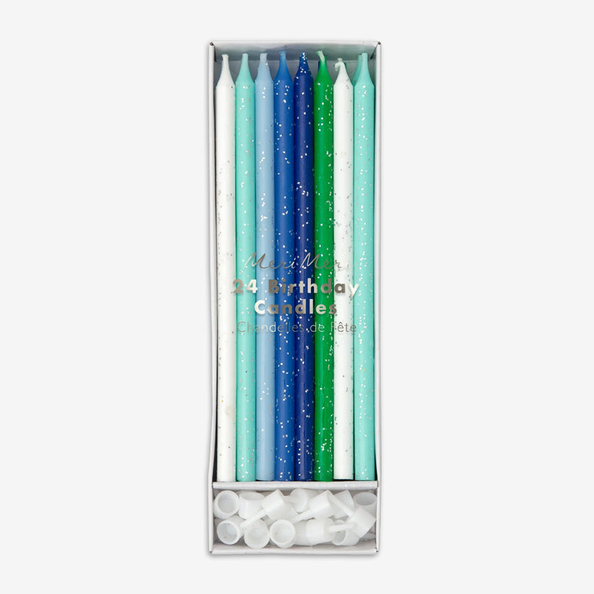 Glitter Candles | Blue