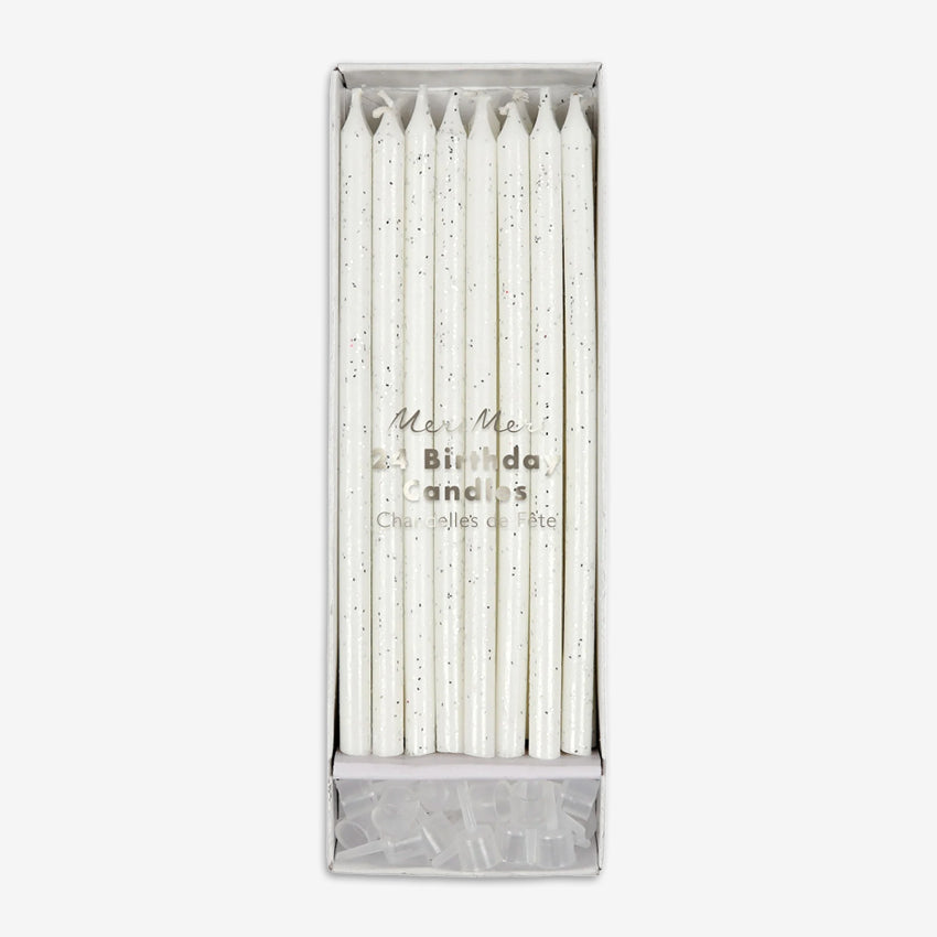 Glitter Candles | Silver