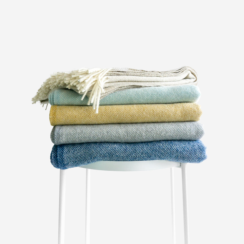Lambswool Blanket | Herringbone Weave