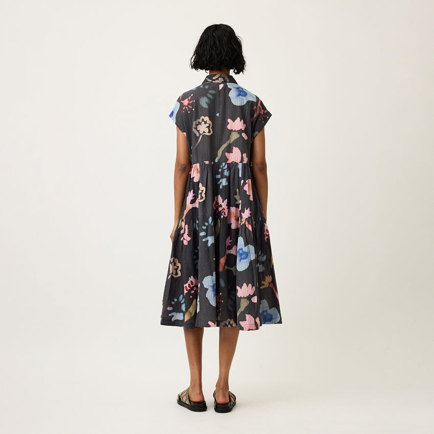 Maja Dress | Watercolour Charcoal
