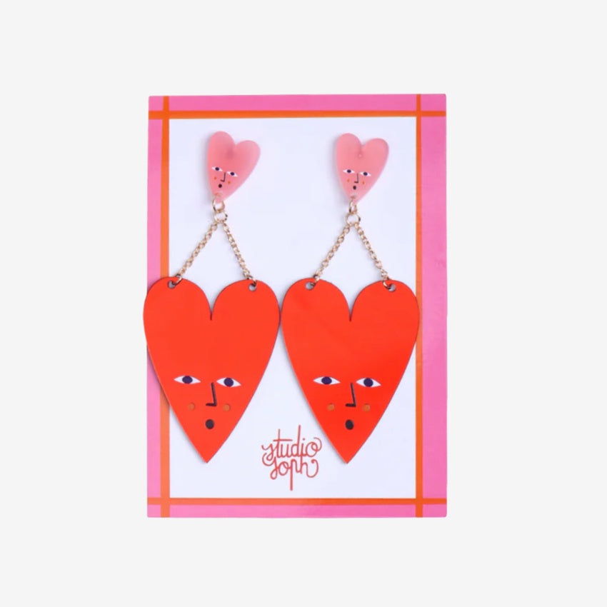 Heart Drops Earrings