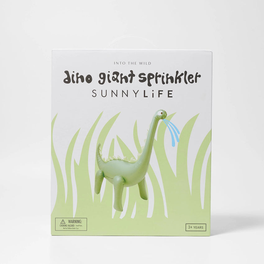 The Sunny Life Dino Giant Sprinkler box on a blank background