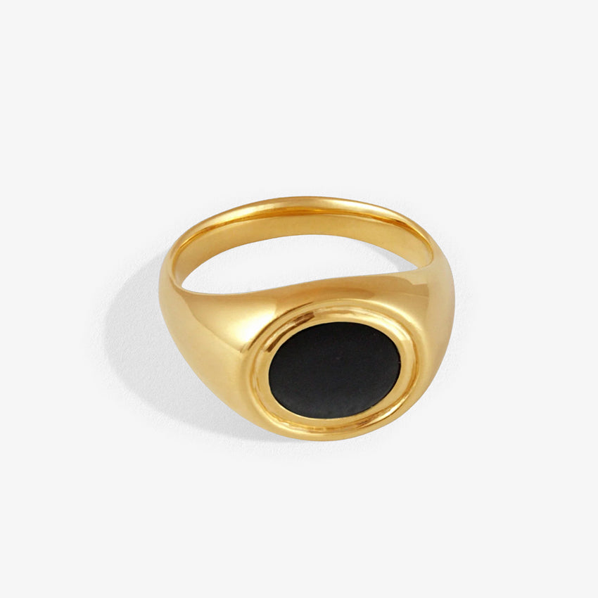 The Temple Of The Sun Kosmos Ring in Gold Vermeil on a blank background