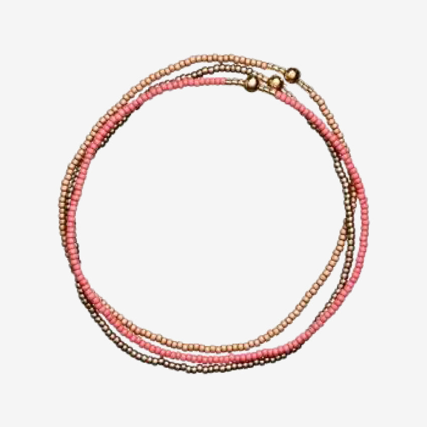 Stack of Three Bracelets | Watermelon & Gold