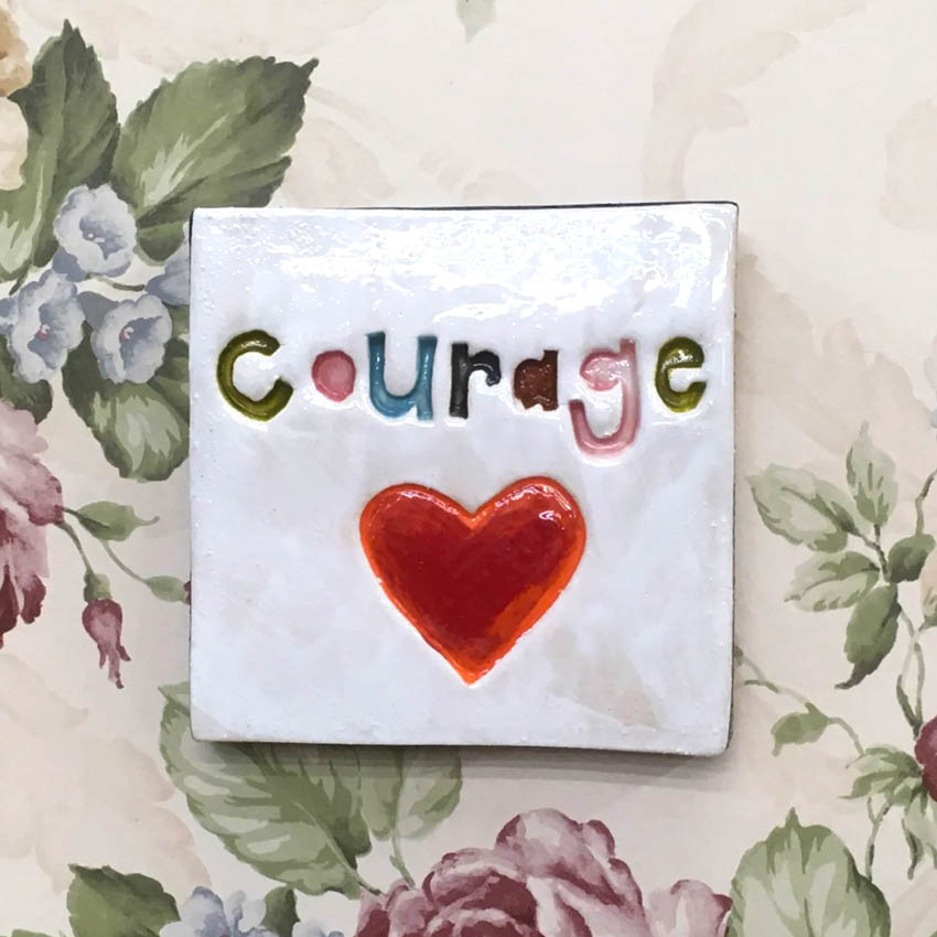 Square Word Tile | Courage