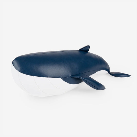 Midnight Blue Whale Bookend