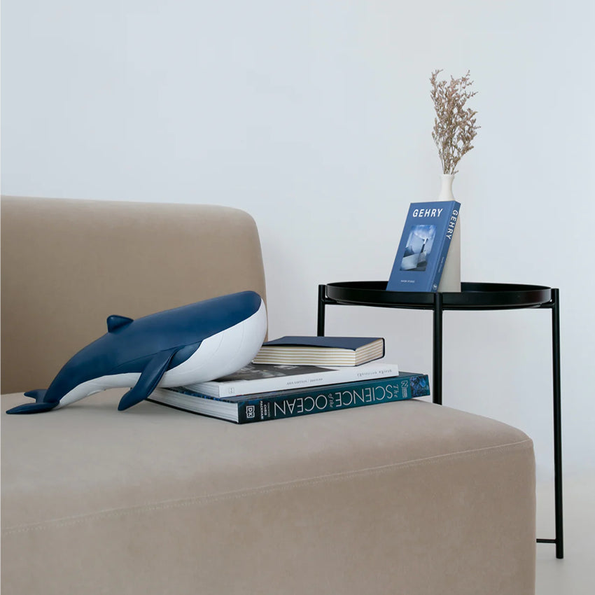 Midnight Blue Whale Bookend