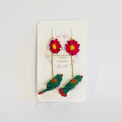NZ Bird Crocheted Earrings