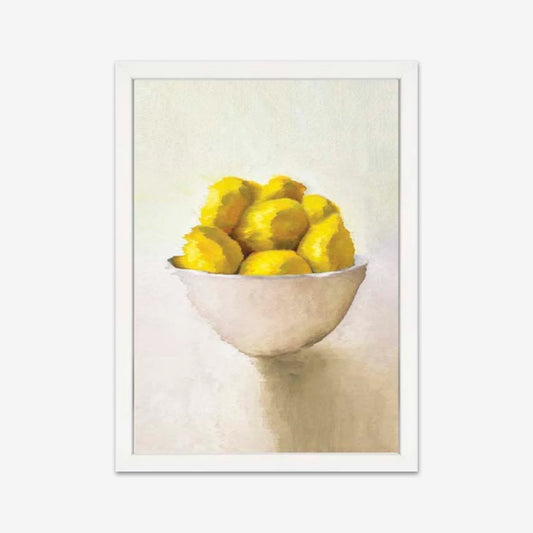 Painted Bowl of Lemons | Framed