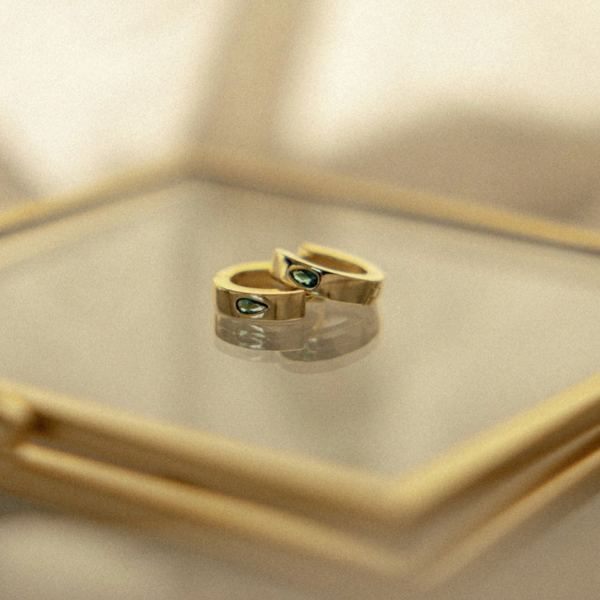 The Silver Linings Collective Mini Faith Hoops in Gold