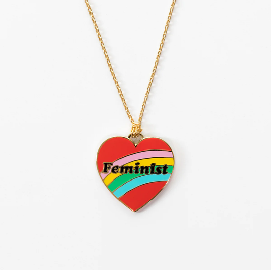 Feminist Heart Pendant Necklace