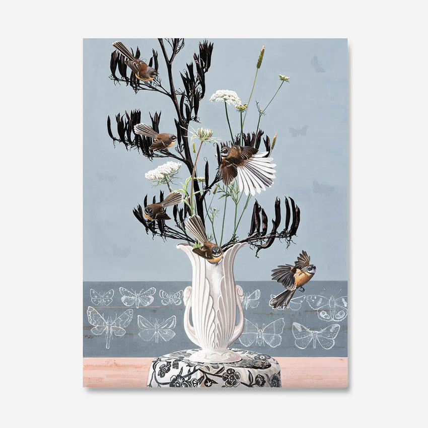 Flax and Fantails | Unframed | 5/40