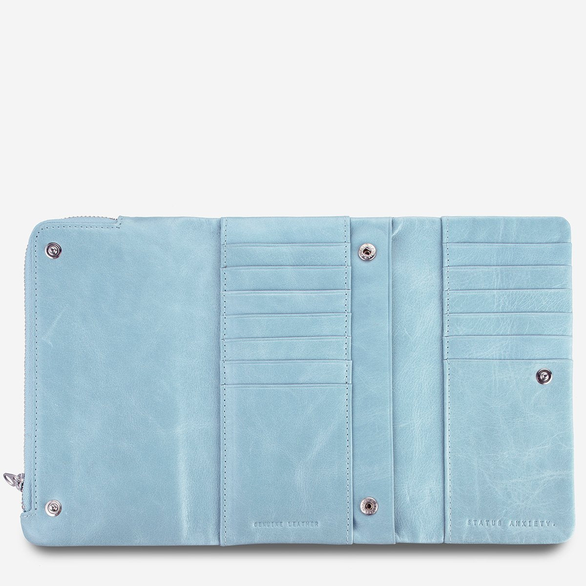 Status Anxiety Audrey Wallet in Sky opened
