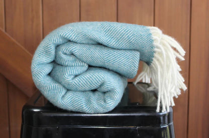 Lambs Wool Blanket Herringbone Weave