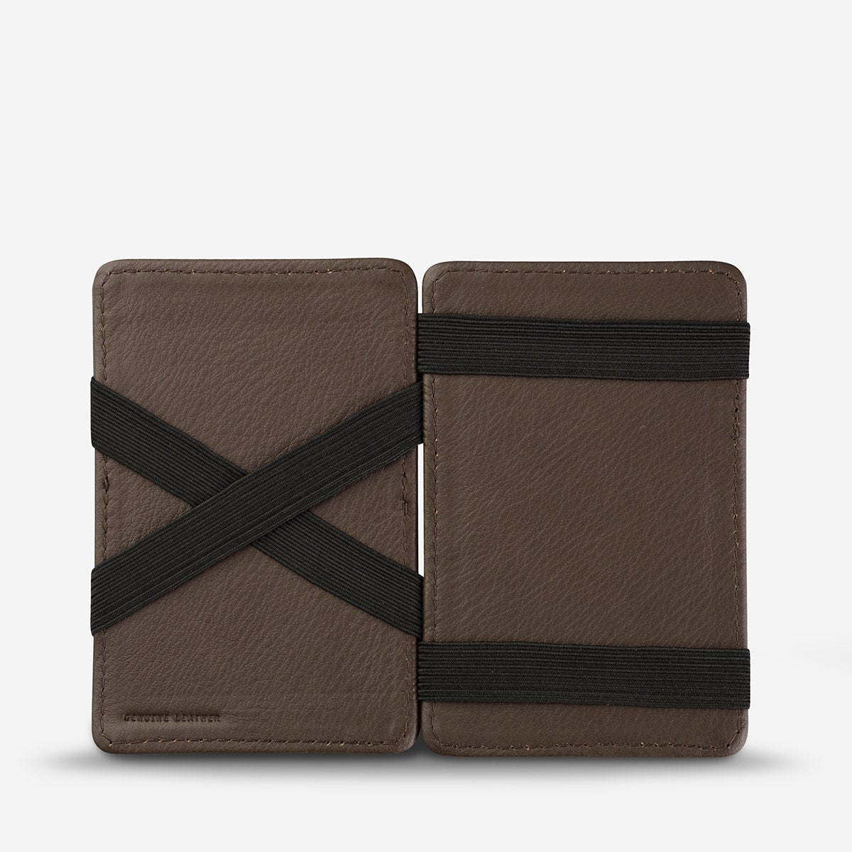 Status Anxiety Flip Wallet in Chocolate Opened