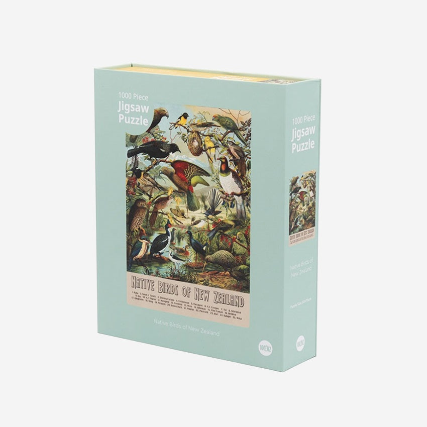 The 100 Percent NZ Native Birds Jigsaw Puzzle on a blank background