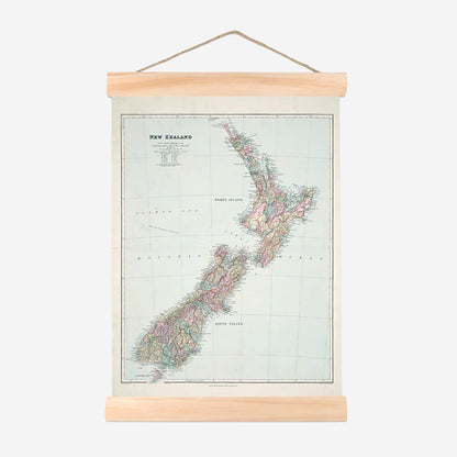 Map of New Zealand Wall Chart