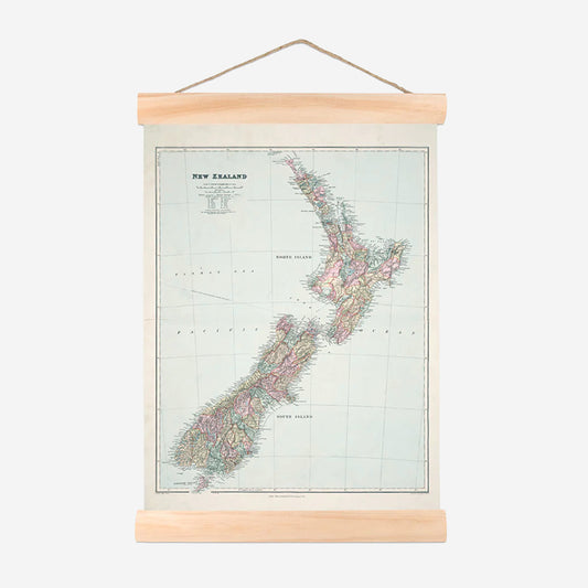Map of New Zealand Wall Chart