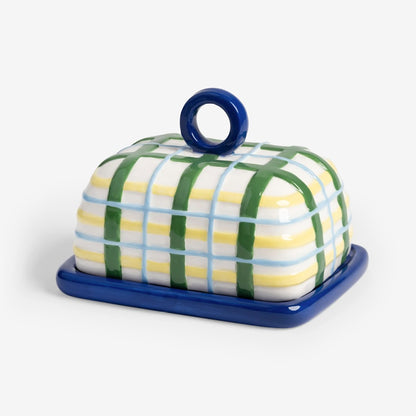 Butter Dish | Plaid Blue
