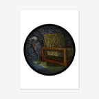 The Angela Croft Gone Fishing art print on a blank background