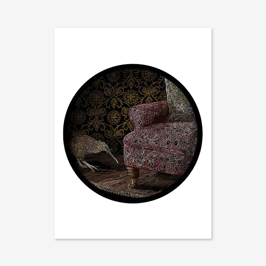 The Angela Croft Whiskers and Worms art print on a blank background