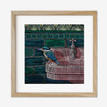 The Angela Croft The King square artwork in a wooden frame on a blank background