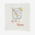 The Annabel Trends Gin & Tonic Cocktail Napkin on a blank background