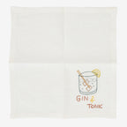 The Annabel Trends Gin & Tonic Cocktail Napkin fully un folded on a blank background