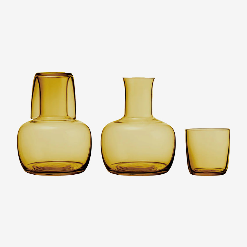 Bulb Water Carafe & Tumbler Set | Amber