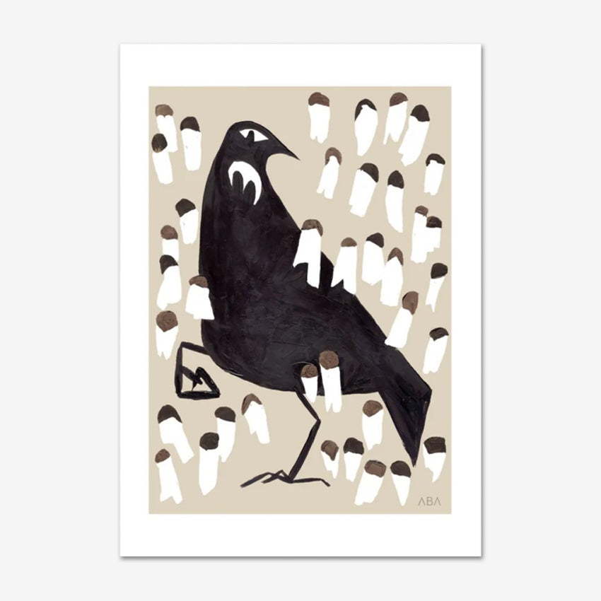 Art Print | Tūī Bird | Beige