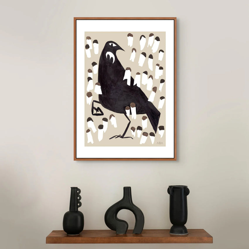 Art Print | Tūī Bird | Beige