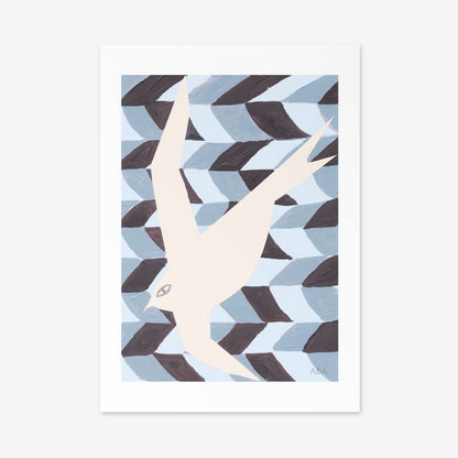 Art Print | Swallow Bird | Blue