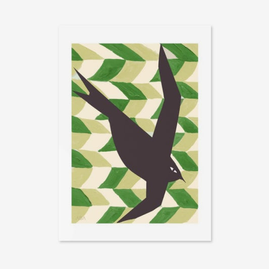 Art Print | Swallow Bird | Green