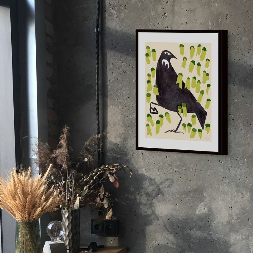 Art Print | Tūī Bird | Green