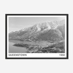 The ARTORY Queenstown 1950 Art Print in a black frame