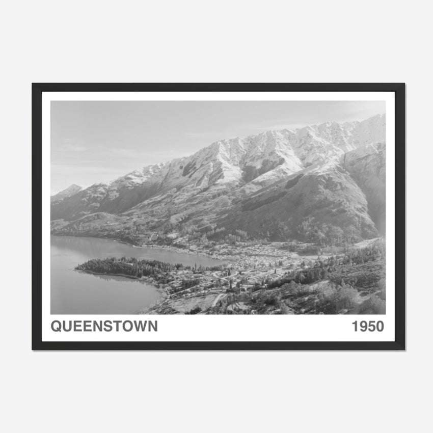 The ARTORY Queenstown 1950 Art Print in a black frame