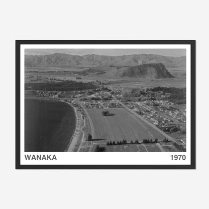 The ARTORY Wanaka 1970 looking towards Mt Iron Art Print in a black frame