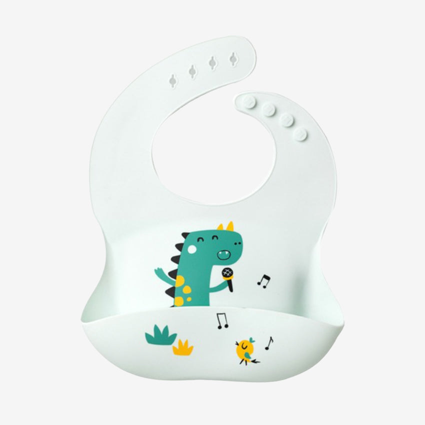 The Baby Beech Singing Dinosaur Silicone Bib 
