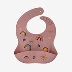 The Baby Beech Rose Rainbows Silicone Bib 