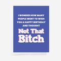 The Bad On Paper Not That Bitch Gift Card with white envelope