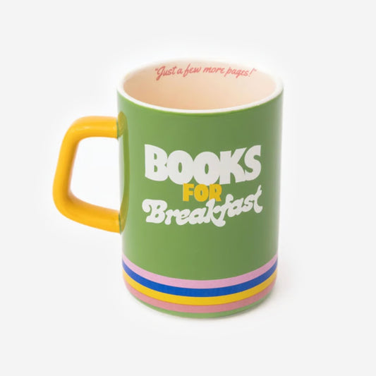 The Bando Books For Breakfast Ceramic Mug on a blank background