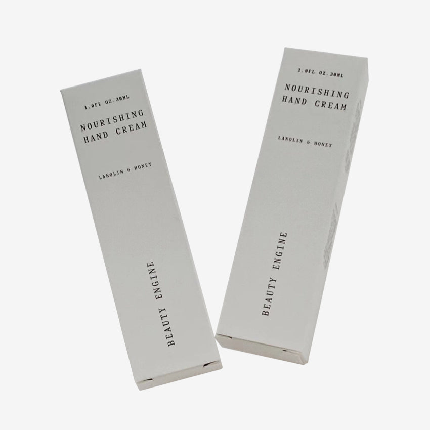Two of the Beauty Engine Nourishing Hand Creams in the packaging